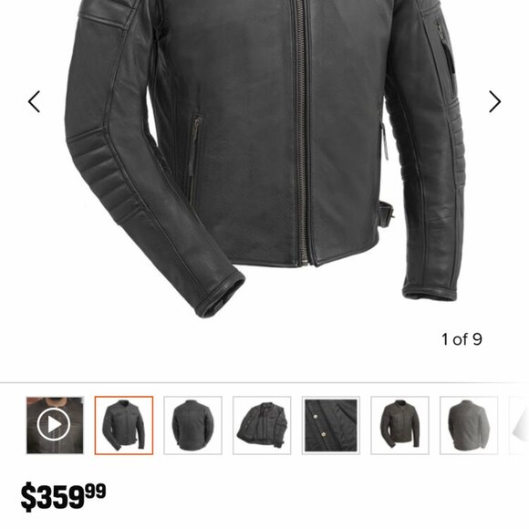 First Manufacture Commuter Men's Motorcycle Leather Jacket, Brown - Picture 5 of 5